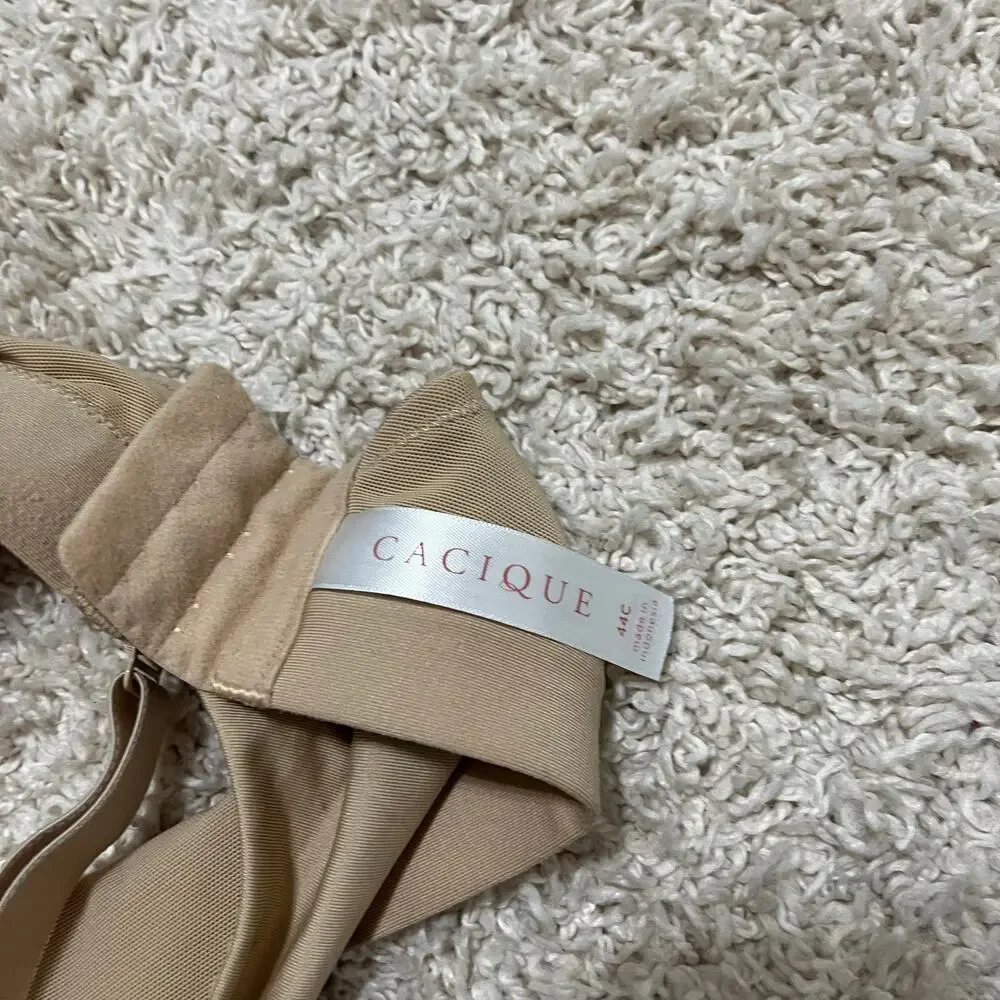 Cacique Lane Bryant 44C Beige Mesh Lightly Lined Full Coverage Underwire Bra